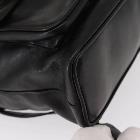 GUCCI Bamboo Backpack Leather Black Gold 003 2058 0016 Auth kk594 main image 6